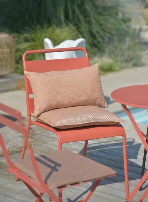 H.O.C.K. Linocea Outdoor Sitzkissen BLISS 40x40x6cm orange mit Biese col. 402470