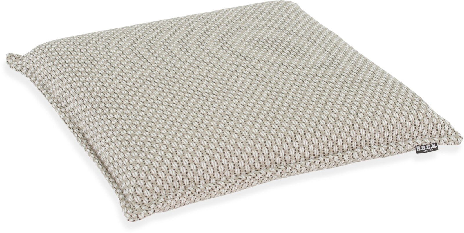 H.O.C.K. Linocea Outdoor Sitzkissen BLISS 40x40x6cm natur beige mit Biese col. 404519
