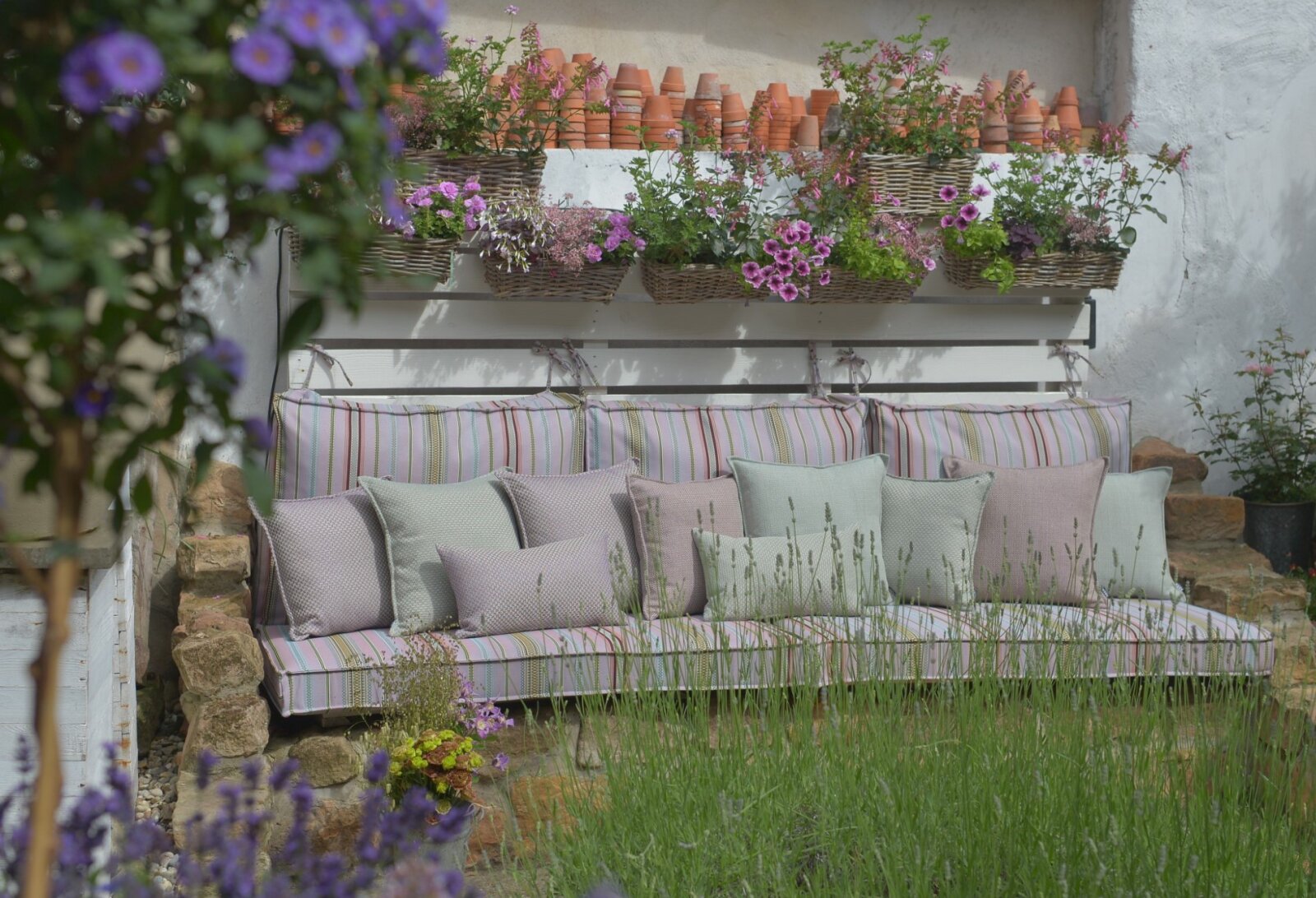 H.O.C.K. Linocea Outdoor Sitzkissen BLISS 45x45x6cm salbei mint mit Biese col. 402477