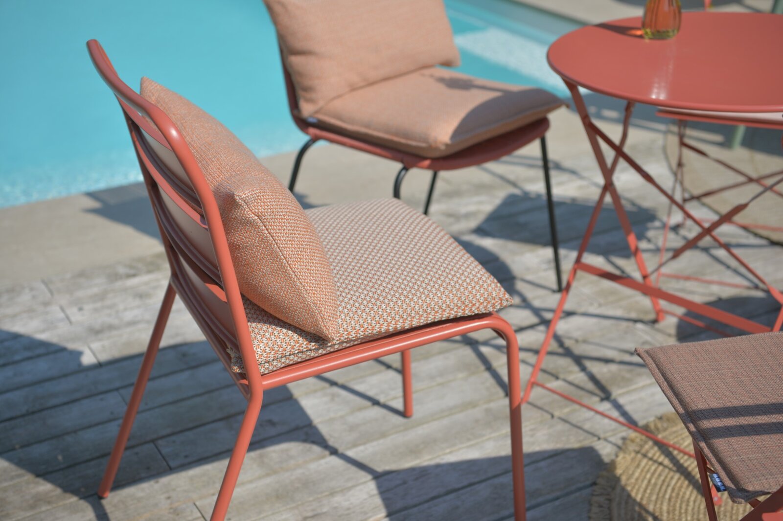 H.O.C.K. Linocea Outdoor Sitzkissen BLISS 45x45x6cm orange mit Biese col. 402470