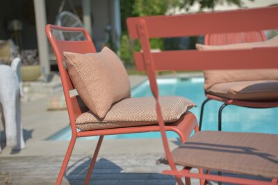 H.O.C.K. Linocea Outdoor Sitzkissen BLISS 45x45x6cm orange mit Biese col. 402470