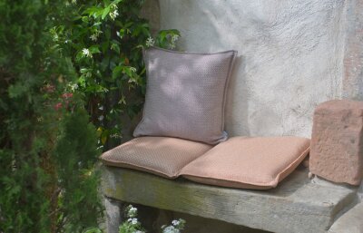 H.O.C.K. Linocea Outdoor Sitzkissen BLISS 45x45x6cm orange mit Biese col. 402470