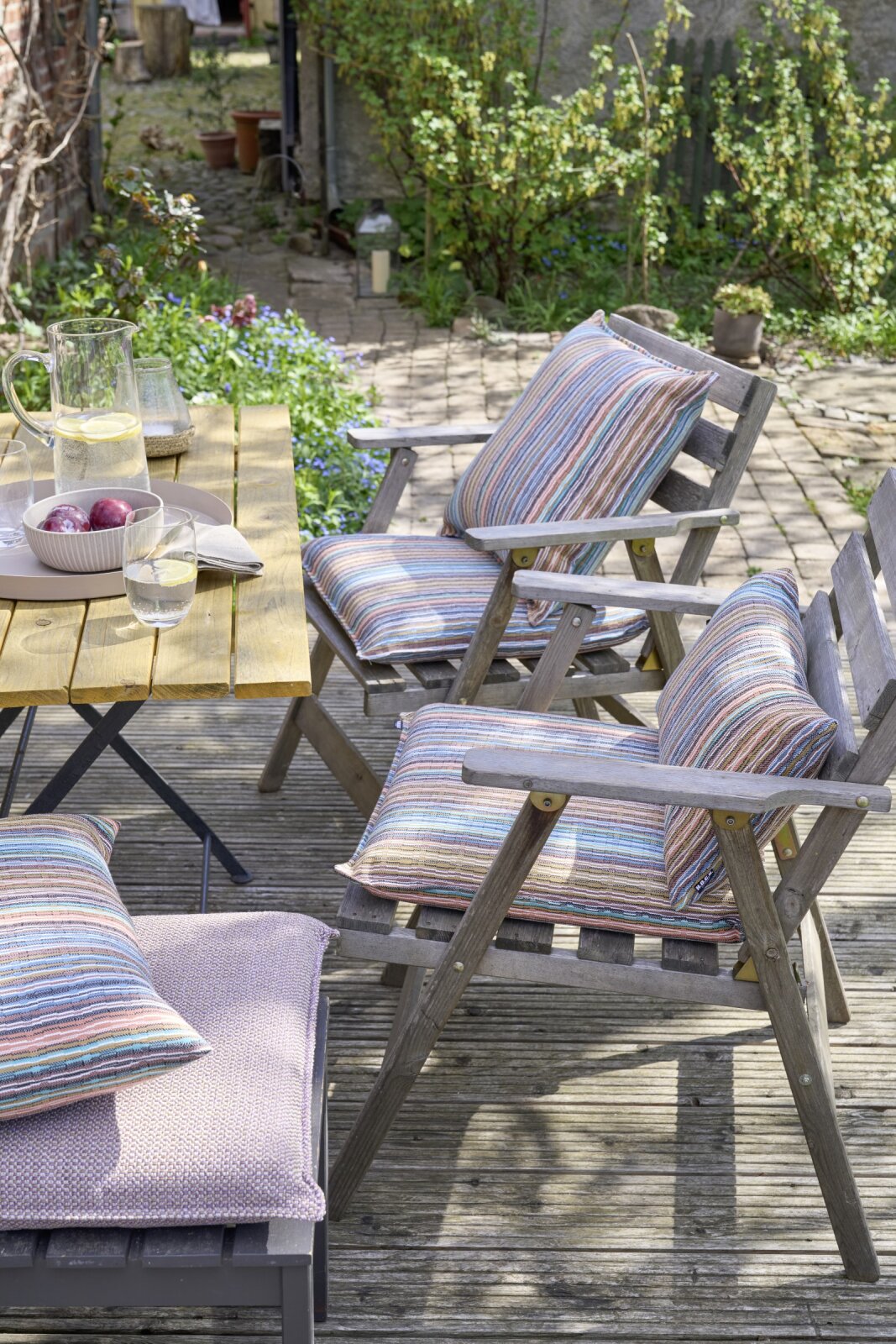 H.O.C.K. Casabella Outdoor Kissen 60x40cm multicolor Streifen