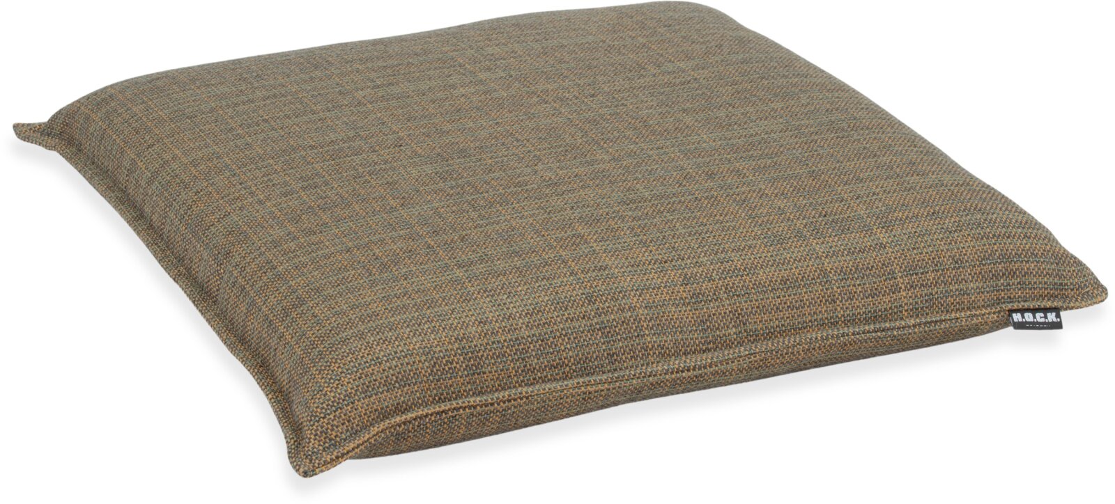 H.O.C.K. - AGORA Romy Outdoor Sitzkissen BLISS 45x45x6cm duna cognac grau mit Biese kleingemustert col. 20094