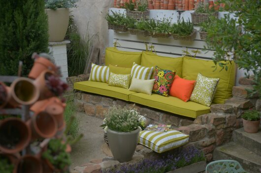 H.O.C.K. Classic Streifen Outdoor Kissen 60x40cm grün
