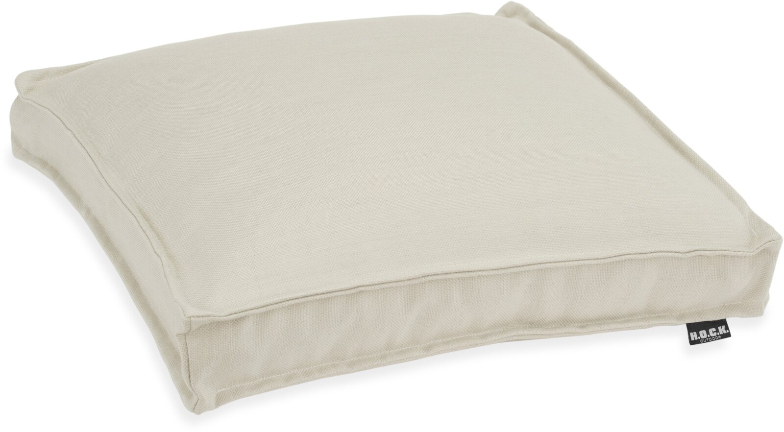 H.O.C.K. - AGORA Pamela Outdoor Sitzkissen 40x40x5cm marble beige ecru mit Biese col. 1322