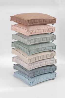 H.O.C.K. - AGORA Pamela Outdoor Sitzkissen 40x40x5cm marble beige ecru mit Biese col. 1322
