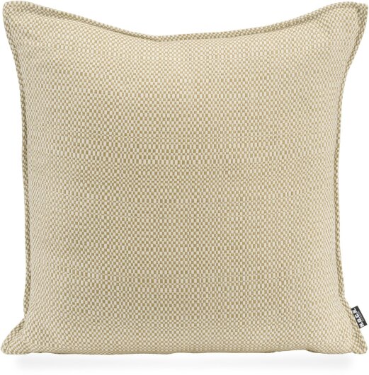 H.O.C.K. Brian Outdoor Kissen 45x45cm taupe beige weiß mit Biese kleingemustert