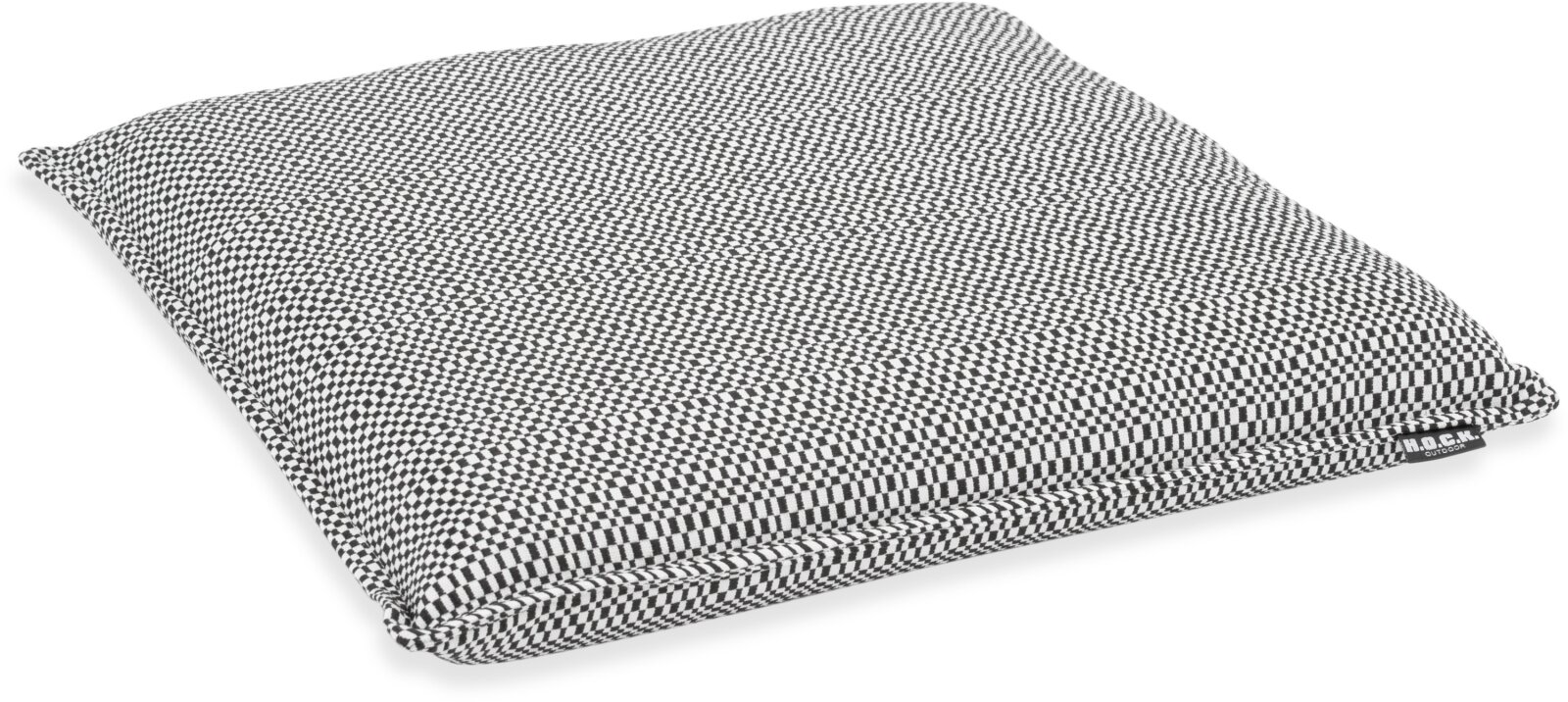 H.O.C.K. Brian Outdoor Sitzkissen BLISS 40x40x6cm schwarz weiß mit Biese kleingemustert Glory