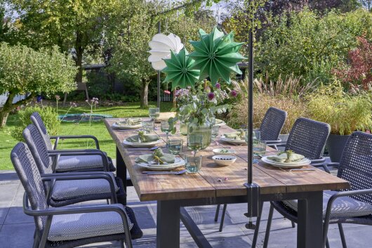 H.O.C.K. Brian Outdoor Sitzkissen 40x40x6cm schwarz weiß mit Biese kleingemustert Glory