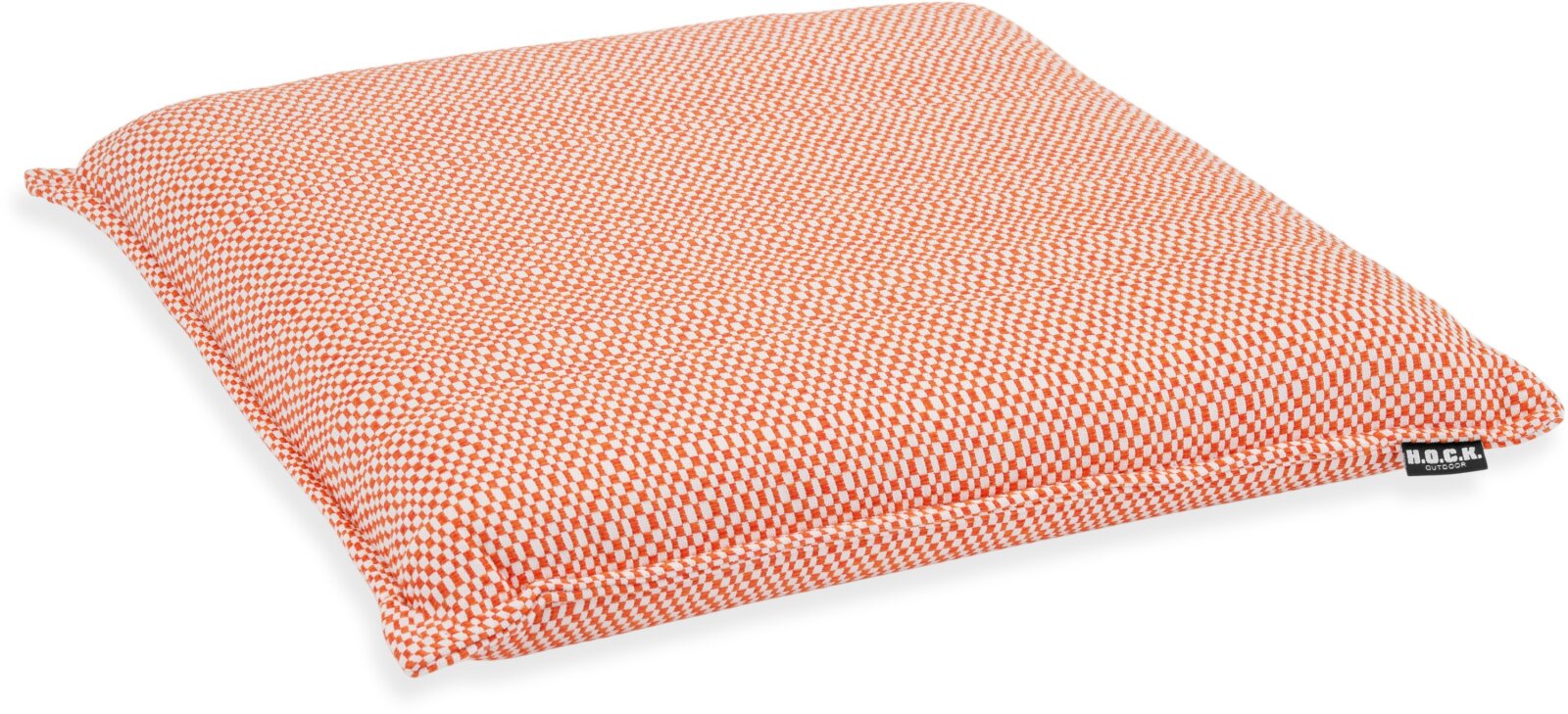 H.O.C.K. Brian Outdoor Sitzkissen BLISS 40x40x6cm orange weiß mit Biese kleingemustert