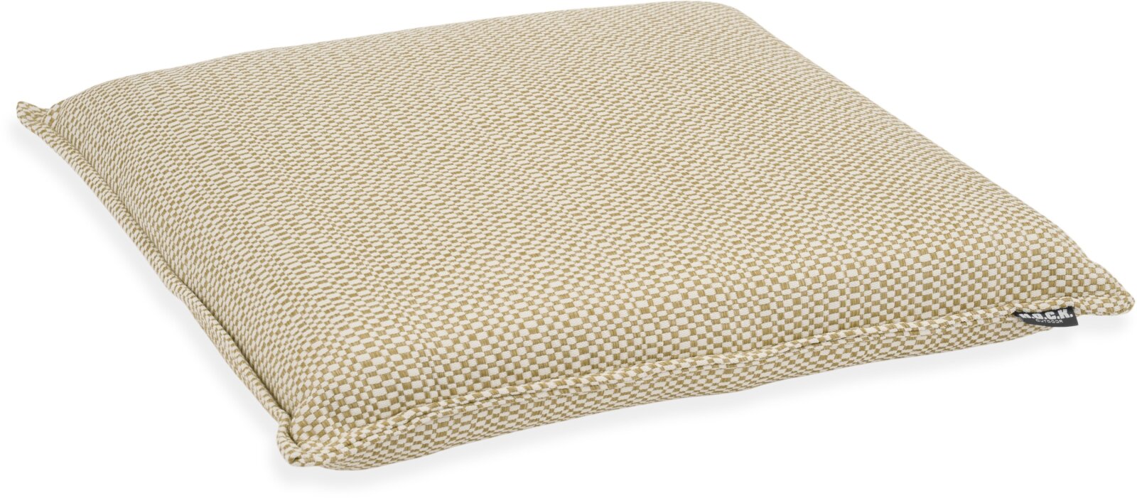 H.O.C.K. Brian Outdoor Sitzkissen BLISS 40x40x6cm taupe beige weiß mit Biese kleingemustert