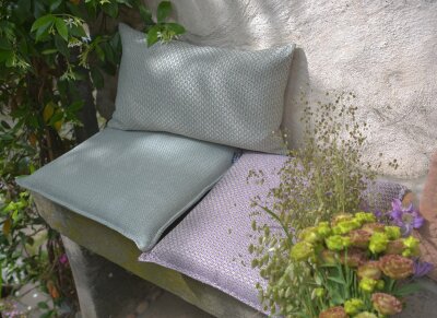 H.O.C.K. Linocea Outdoor Hocker Pouf rund ø45x45cm salbei mint col. 402477
