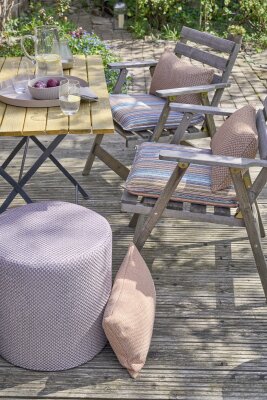 H.O.C.K. Linocea Outdoor Hocker Pouf rund ø45x45cm lila col. 404520