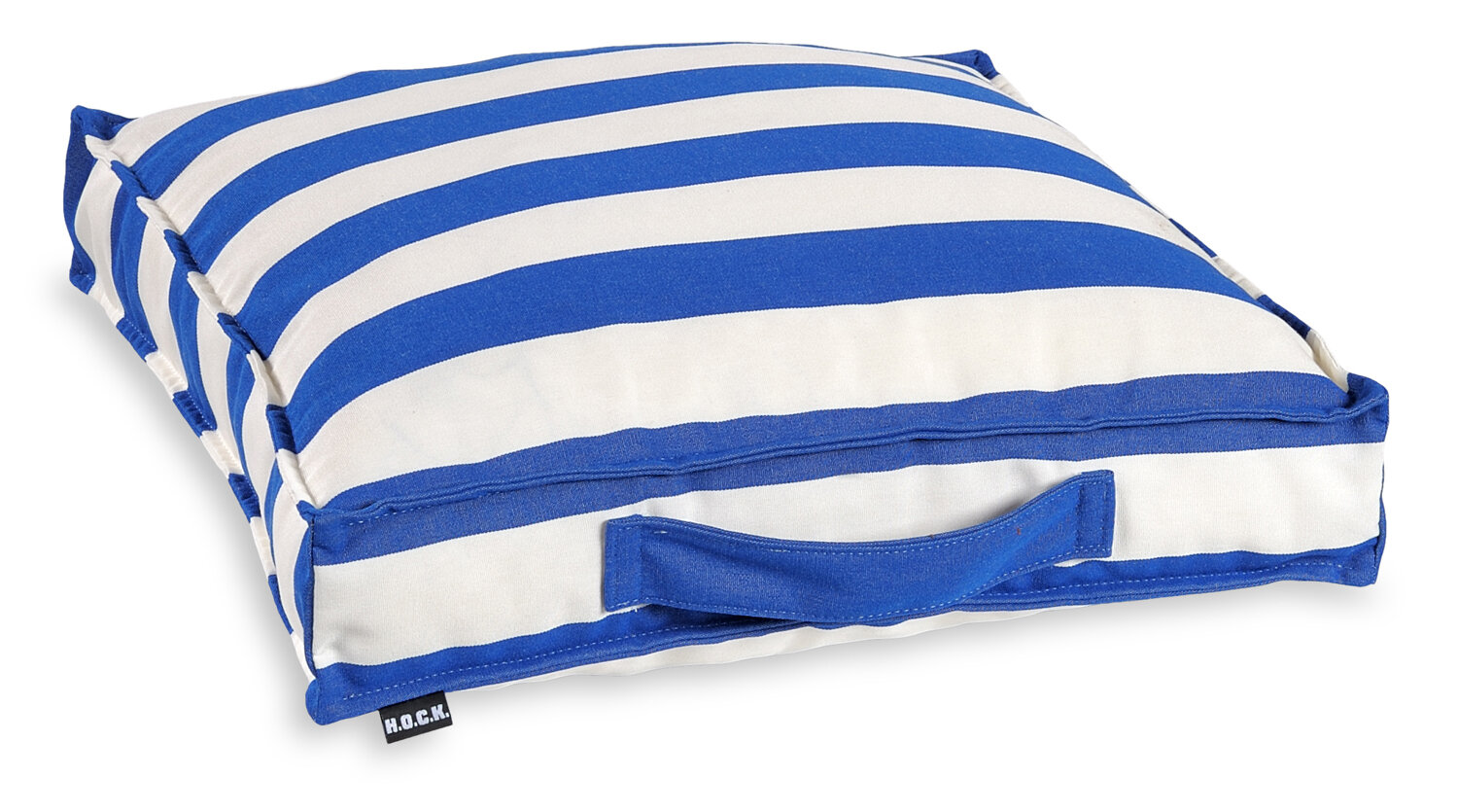H.O.C.K. Classic Streifen Outdoor Matratzenkissen 50x50x10cm royal blau