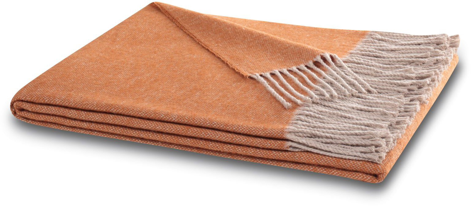 BIEDERLACK Decke Plaid Tagesdecke "Structure" terra rust 130x170cm
