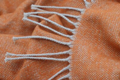 BIEDERLACK Decke Plaid Tagesdecke "Structure" terra rust 130x170cm