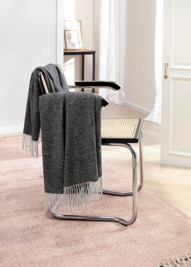 BIEDERLACK  Decke Plaid Tagesdecke "Structure" anthrazit 130x170cm