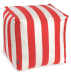 H.O.C.K. Classic Streifen Outdoor Bean Cube Pouf 40x40x40cm rot