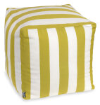 H.O.C.K. Classic Streifen Outdoor Bean Cube Pouf 40x40x40cm grün