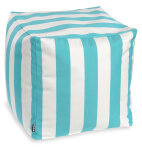 H.O.C.K. Classic Streifen Outdoor Bean Cube Pouf 40x40x40cm türkis