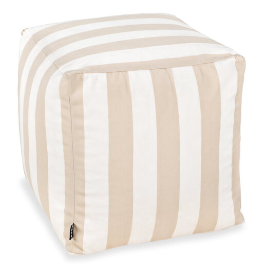 H.O.C.K. Classic Streifen Outdoor Bean Cube Pouf 40x40x40cm natur