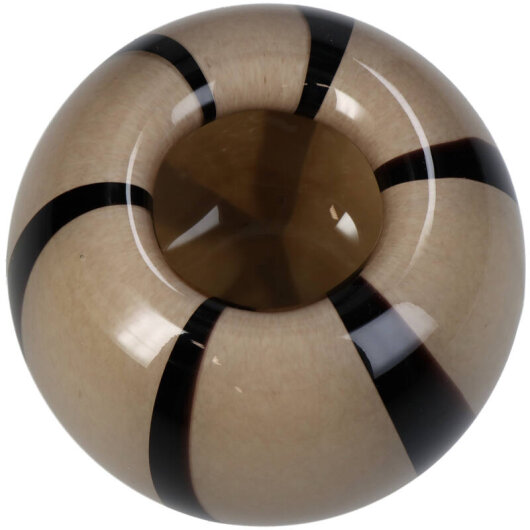 KRST Vase beige rund Streifen ca. 15x15x12cm