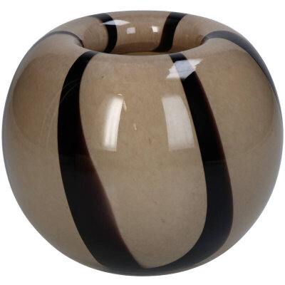 KRST Vase beige rund Streifen ca. 15x15x12cm