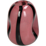 KRST Vase rund rosa mit Streifen ca. 15x15x20cm