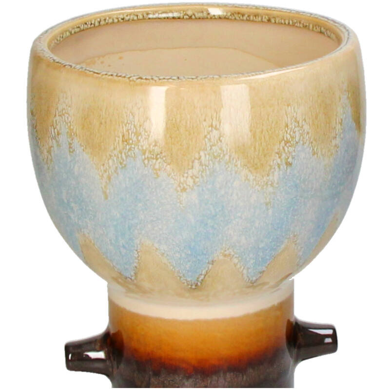 KRST Pflanzenstop / Vase african style | Steingut blau ca. 16x16x18cm