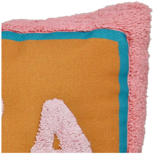 KRST IBIZA Dekokissen 60x40cm orange mit rosa Schrift