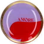GIFTY Glasteller rund S / Amore | lila, rot ca. 10x0,8x10cm