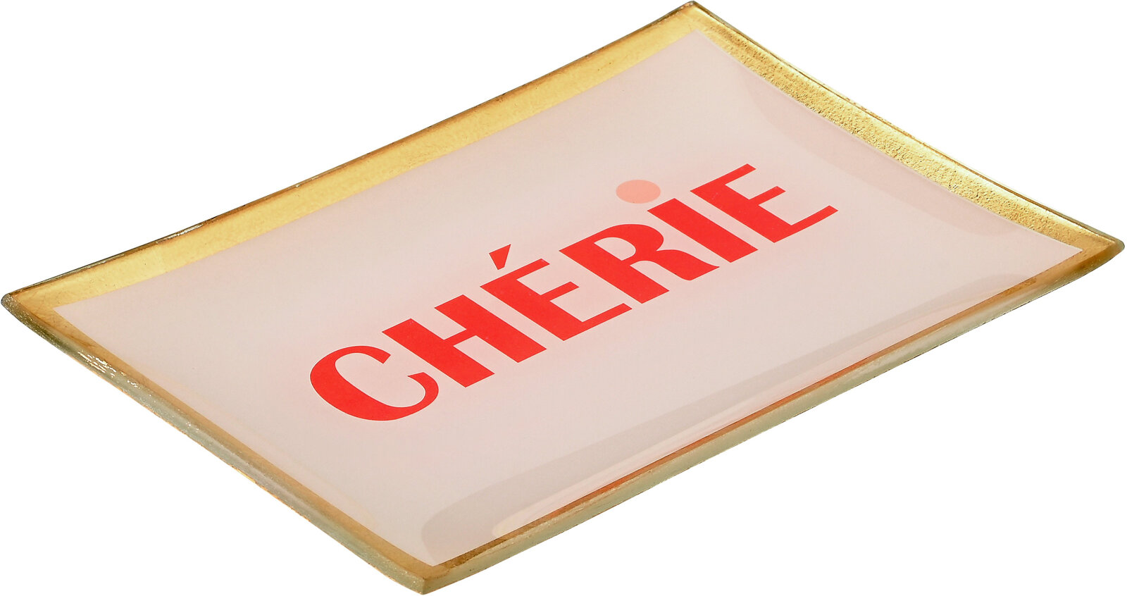 GIFTY Glasteller eckig M / Chérie | dusty rose ca. 10x0,8x14,2cm