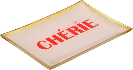 GIFTY Glasteller eckig M /  Chérie | dusty rose ca. 10x0,8x14,2cm