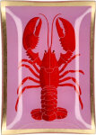 GIFTY Glasteller eckig M /  Hummer | rosa rot ca....