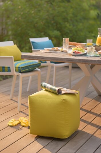 H.O.C.K. Classic Uni Outdoor Bean Cube Pouf 40x40x40cm grün