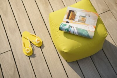 H.O.C.K. Classic Uni Outdoor Bean Cube Pouf 40x40x40cm grün