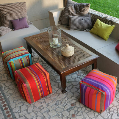 H.O.C.K. Classic Uni Outdoor Bean Cube Pouf 40x40x40cm...