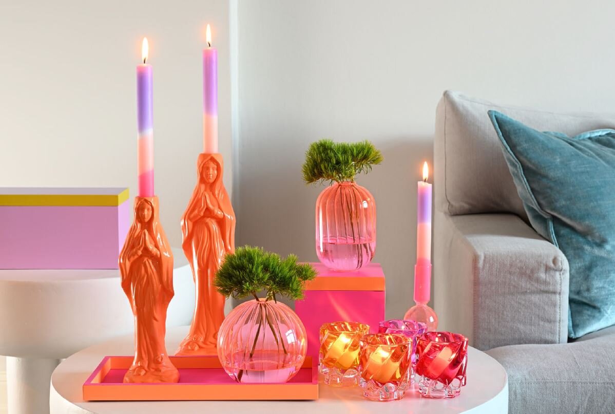 GIFTY Cadonna Kerzenhalter / Vase Madonna 30,5cm | neon pink