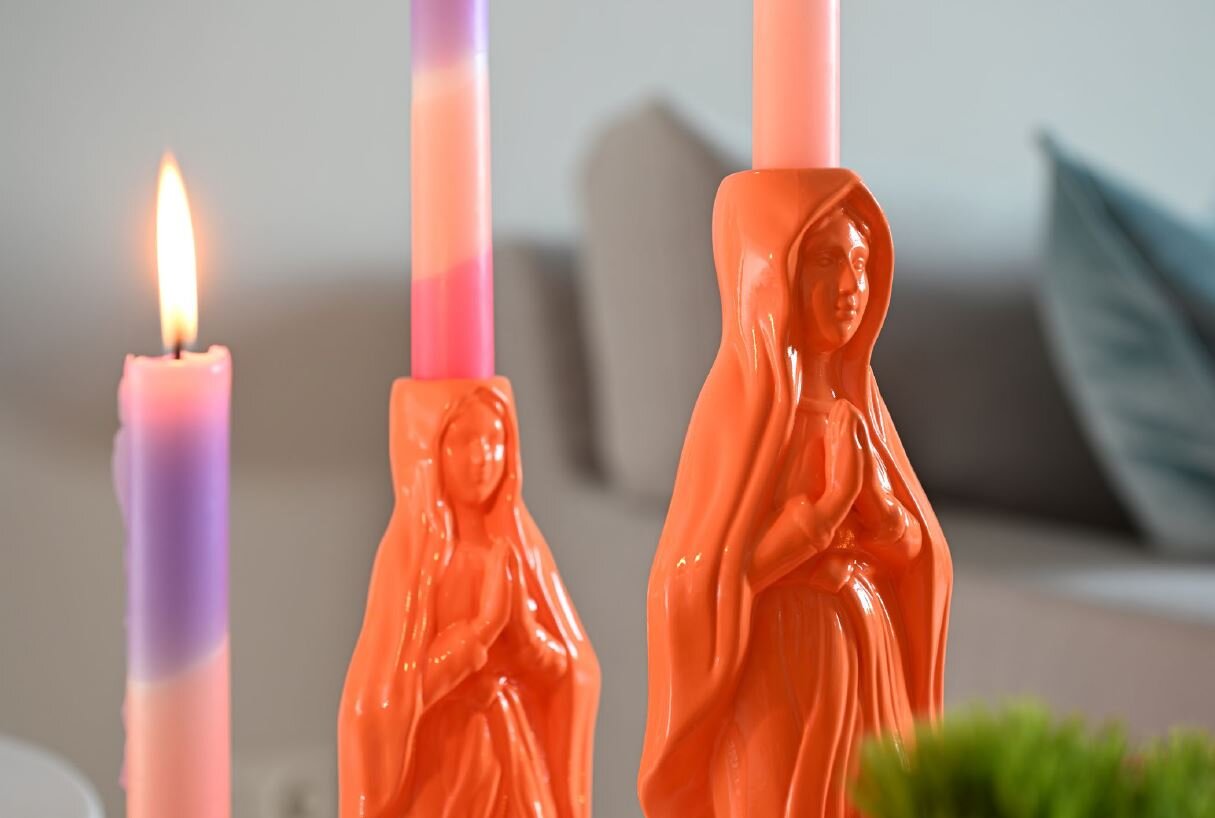 GIFTY Cadonna Kerzenhalter / Vase Madonna 30,5cm | neon pink