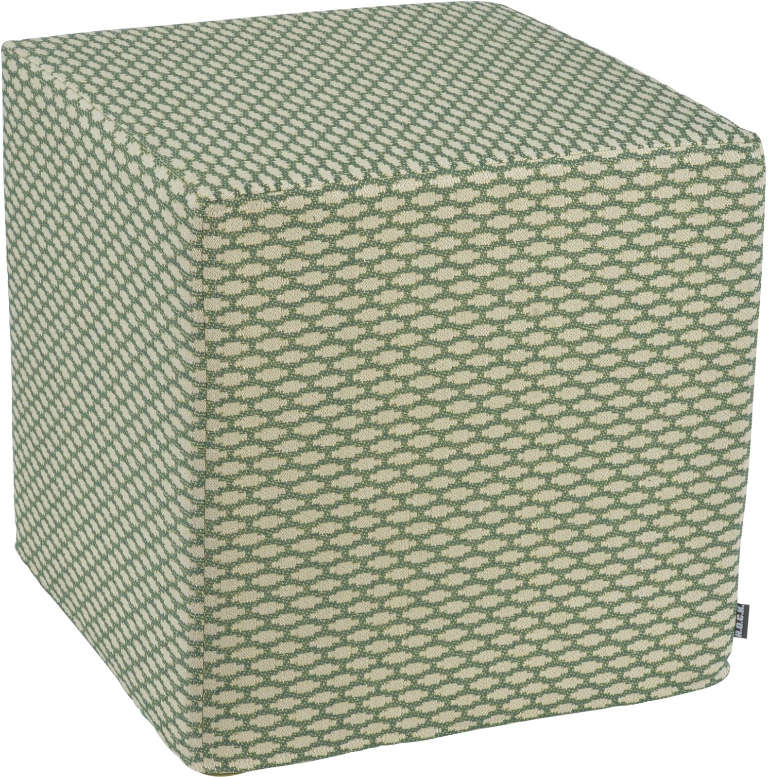 H.O.C.K. Nalou Hocker Cube eckig 45x45x45cm grün gemustert