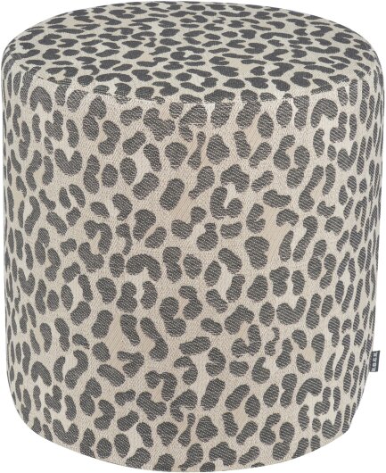 H.O.C.K. Alia Hocker Pouf rund Ø45x45cm schwarz Leo-Muster