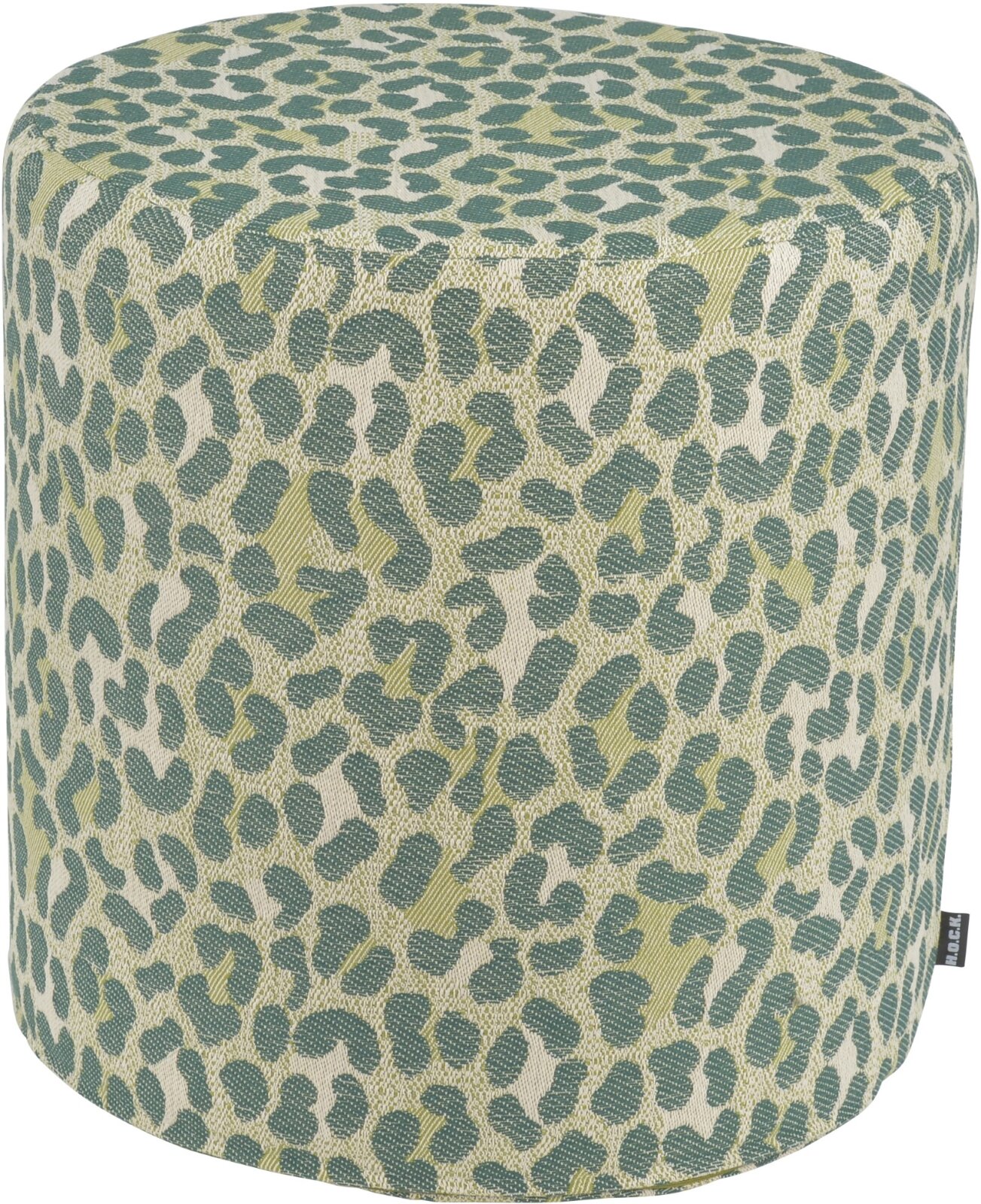 H.O.C.K. Alia Hocker Pouf rund Ø45x45cm grün Leo-Muster