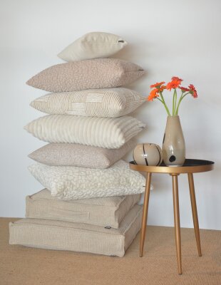 H.O.C.K. Lou Dekokissen 50x50cm beige ecru