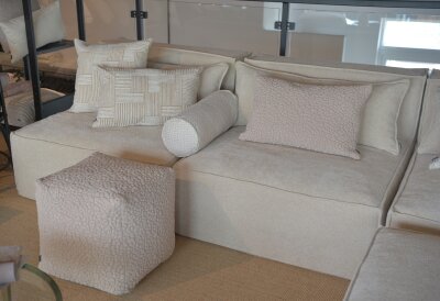 H.O.C.K. Lou Dekokissen 50x50cm beige ecru