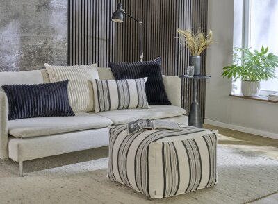 H.O.C.K. Velo Dekokissen 60x40cm beige Breitcord