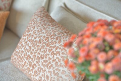H.O.C.K. Tamaro Dekokissen 60x40cm salmon powder Leo-Muster