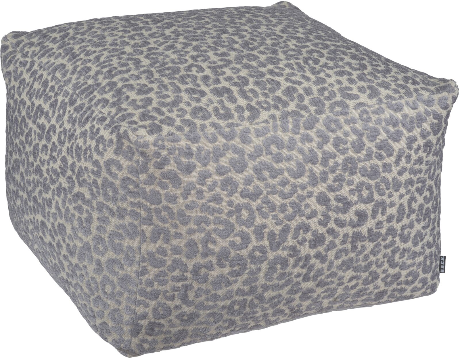 H.O.C.K. Tamaro Bean Cube Hocker 55x55x35cm grau-blau Leo-Muster