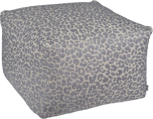 H.O.C.K. Tamaro Bean Cube Hocker 55x55x35cm grau-blau Leo-Muster
