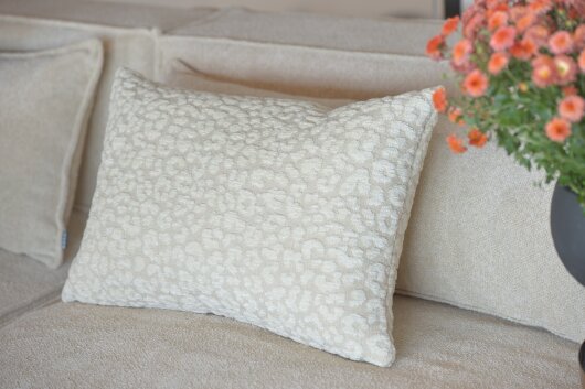 H.O.C.K. Tamaro Rückenkissen 60x60cm beige ecru Leo-Muster